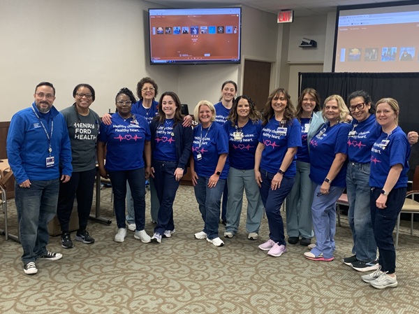 Healthy Heart volunteers pose at Henry Ford Wyandotte Hospital